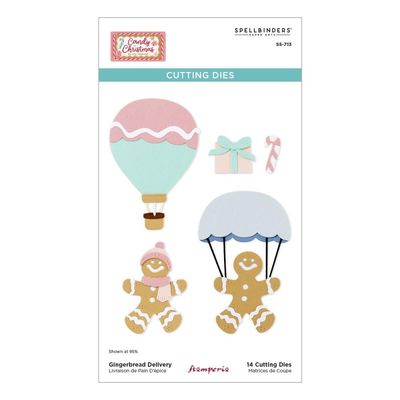 Spellbinders Paper Arts - Candy Christmas Collection by Stamperia  - Die Set - Gingerbread Delivery -S5-713 - 14 Dies