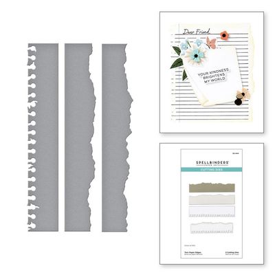 Spellbinders Paper Arts - Etched Die - Torn Edges - Take Note - S2-444 -3 pcs