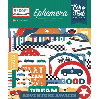 Echo Park Paper Co - Vroom Collection - Ephemera - Die Cuts  - Icons - VR447024 - 34 pcs