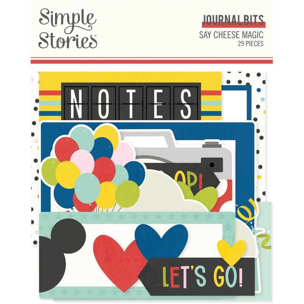 Simple Stories - Say Cheese Classic Mouse - Magic Collection - Die Cuts - Bits &amp; Pieces - Journaling - 22419 - 29 pcs