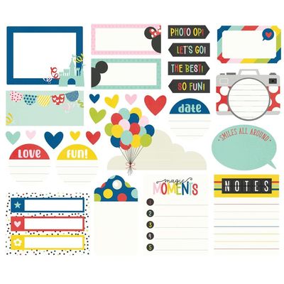 Simple Stories - Say Cheese Classic Mouse - Magic Collection - Die Cuts - Bits &amp; Pieces - Journaling - 22419 - 29 pcs