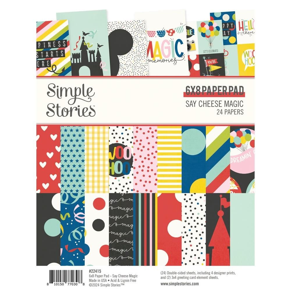 Simple Stories - Say Cheese Classic Mouse - Magic Collection - 6&quot; x 8&quot; - Paper Pad - 22415 - 24 Sheets