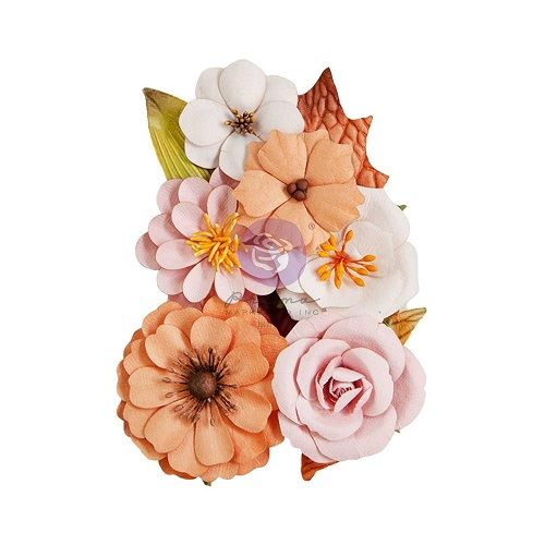 Prima Marketing - Mulberry Paper Flowers - Luna Collection - All Hallows Eve - 661069- 10 pcs