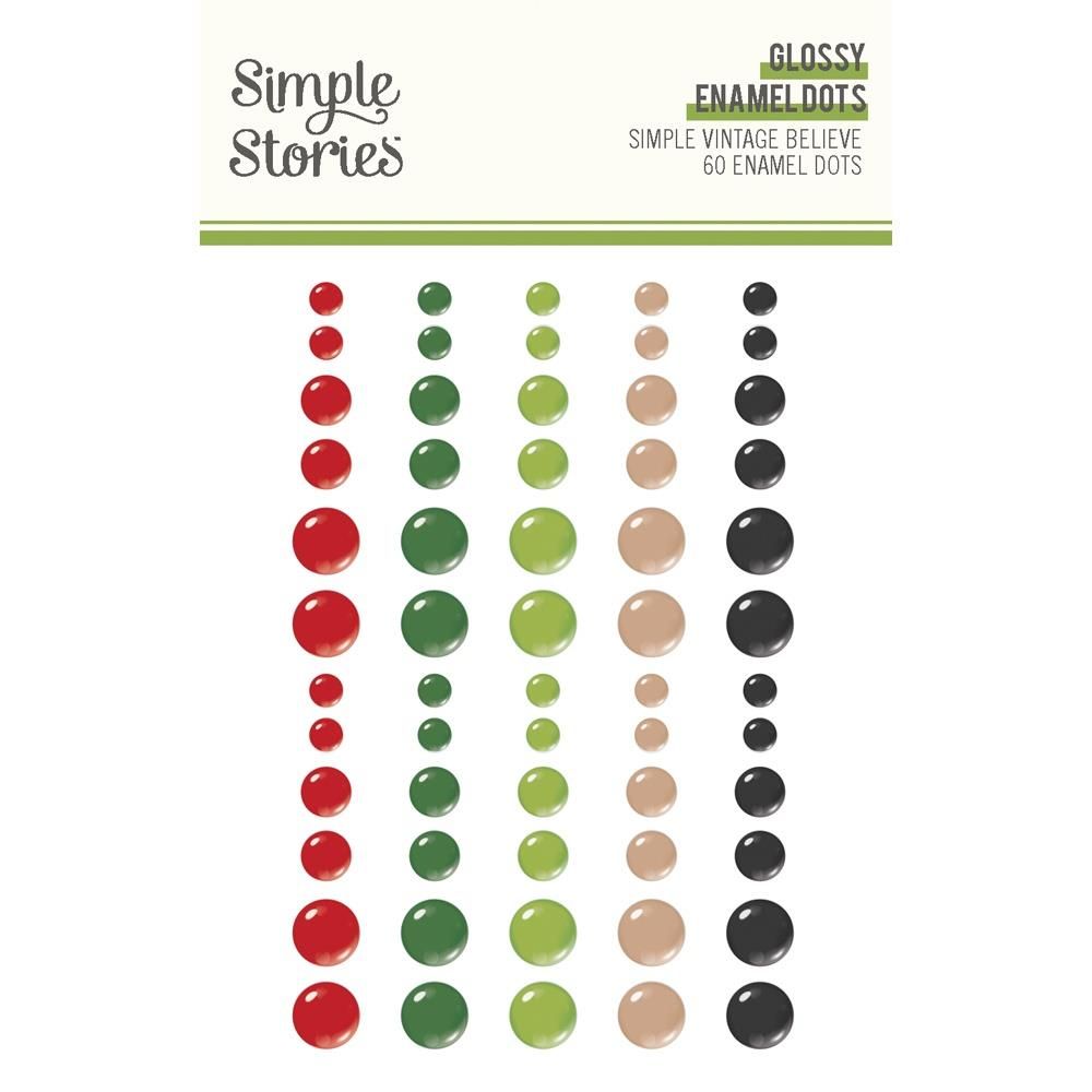 Simple Stories - Simple Vintage Believe Collection - Enamel Dots - Glossy - 25535 - 60 pcs