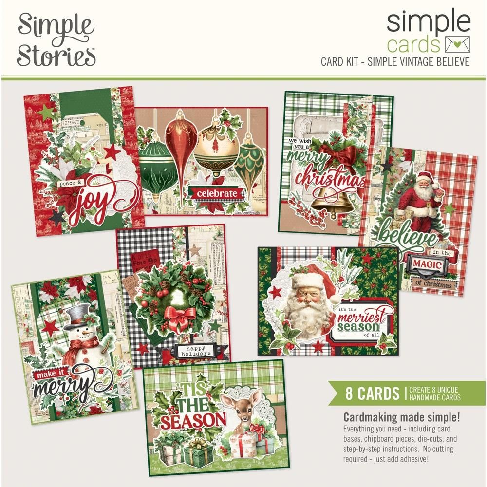 Simple Stories - Simple Vintage Believe Collection - Card Kit - 25537 - makes 8 cards