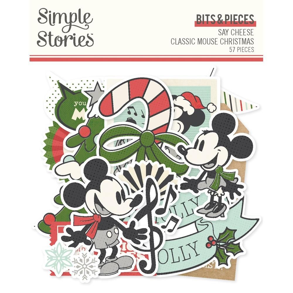 Simple Stories - Say Cheese Classic Mouse - Christmas - Bits &amp; Pieces - Die Cuts - Elements - 25209 - 57 pcs