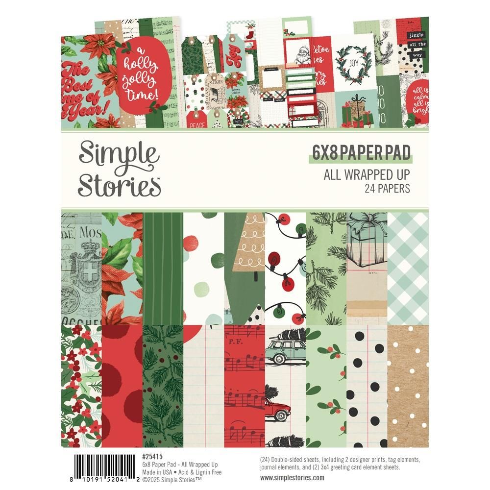 Simple Stories - All Wrapped Up Collection - 6&quot; x 8&quot; - Paper Pad - 25415 - 24 pcs