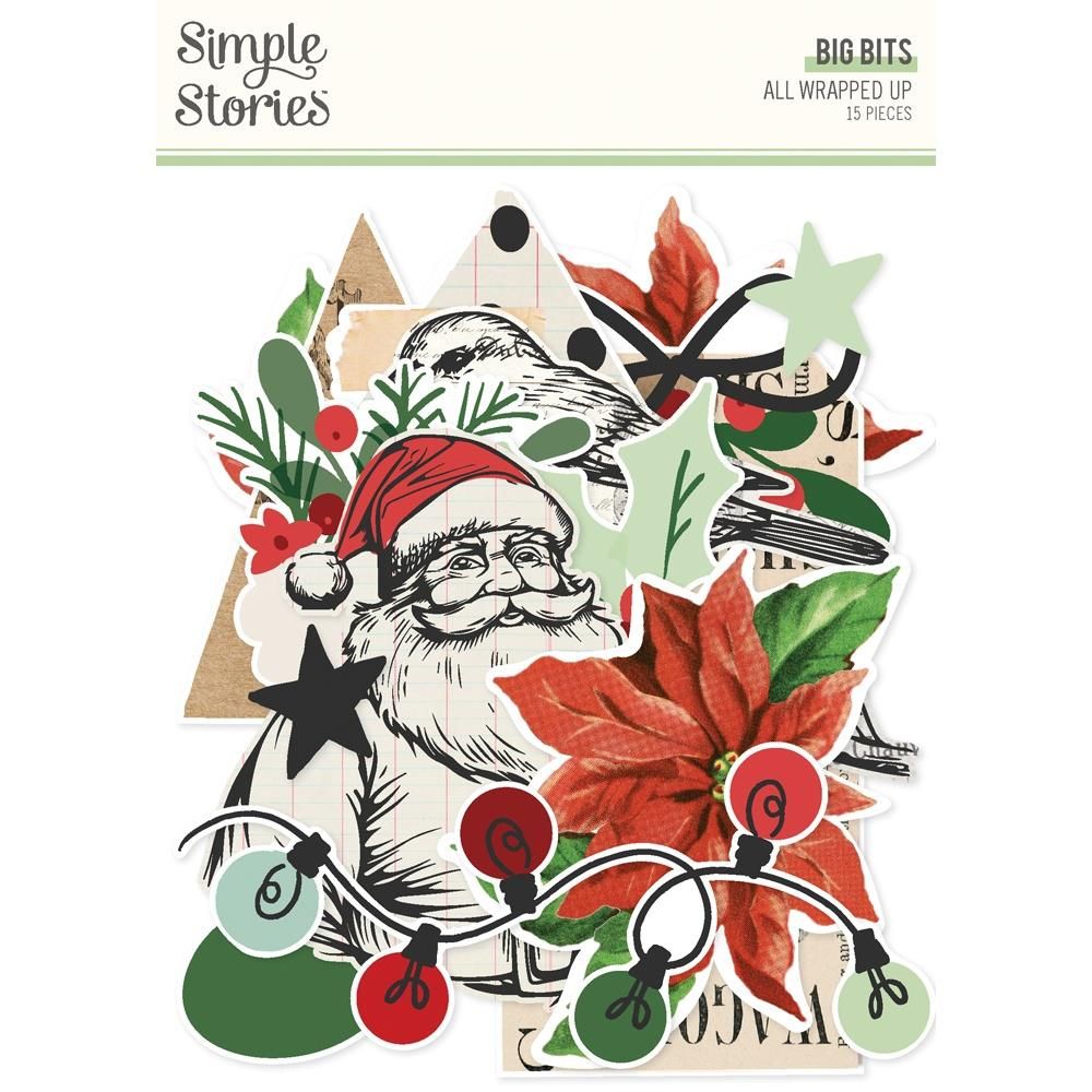 Simple Stories - All Wrapped Up Collection - Bits &amp; Pieces - Big Bits - 25421- 15 Pcs
