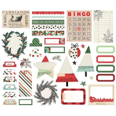 Simple Stories - All Wrapped Up Collection - Bits &amp; Pieces - Journal - 25419 - 38 Pcs