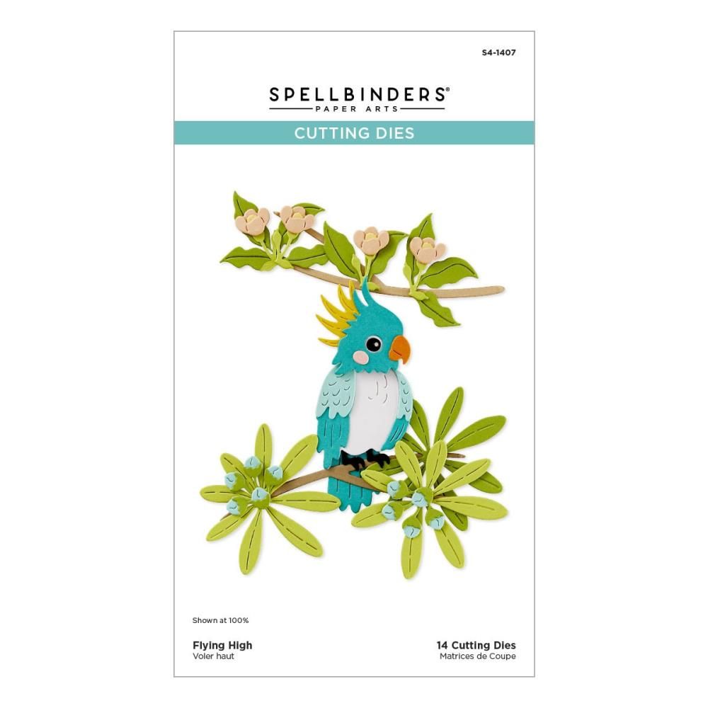 Spellbinders Paper Arts - Etched Die - Cheerful Chirps Collection - Flying High - S4-1407 -14 pcs