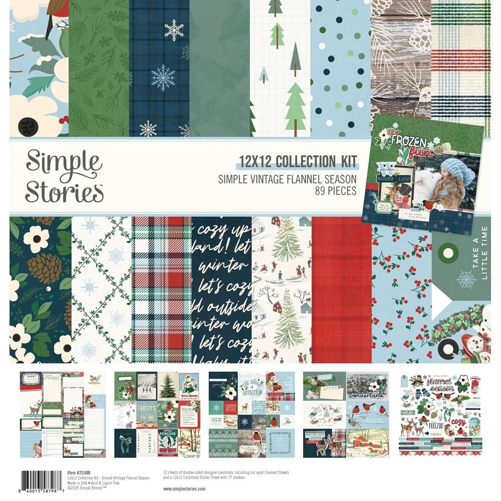 Simple Stories - Simple Vintage Flannel Season Collection -  12&quot; x 12&quot; - Paper Pack - 25300 - 12 sheets