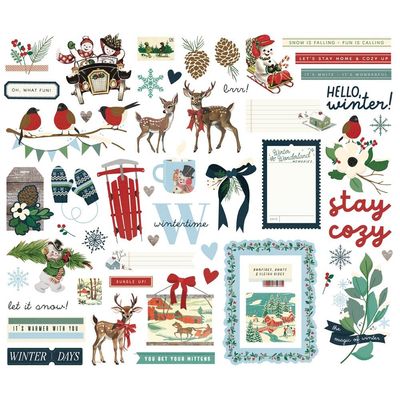 Simple Stories -  Simple Vintage Flannel Collection - Bits &amp; Pieces - Elements - 25318 - 54 Pcs