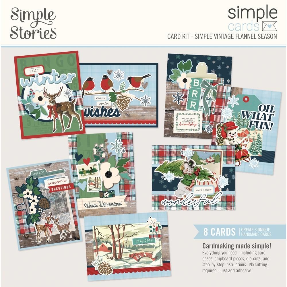 Simple Stories - Simple Vintage Flannel Season Collection - Card Kit - 25327 - Makes 8 Cards