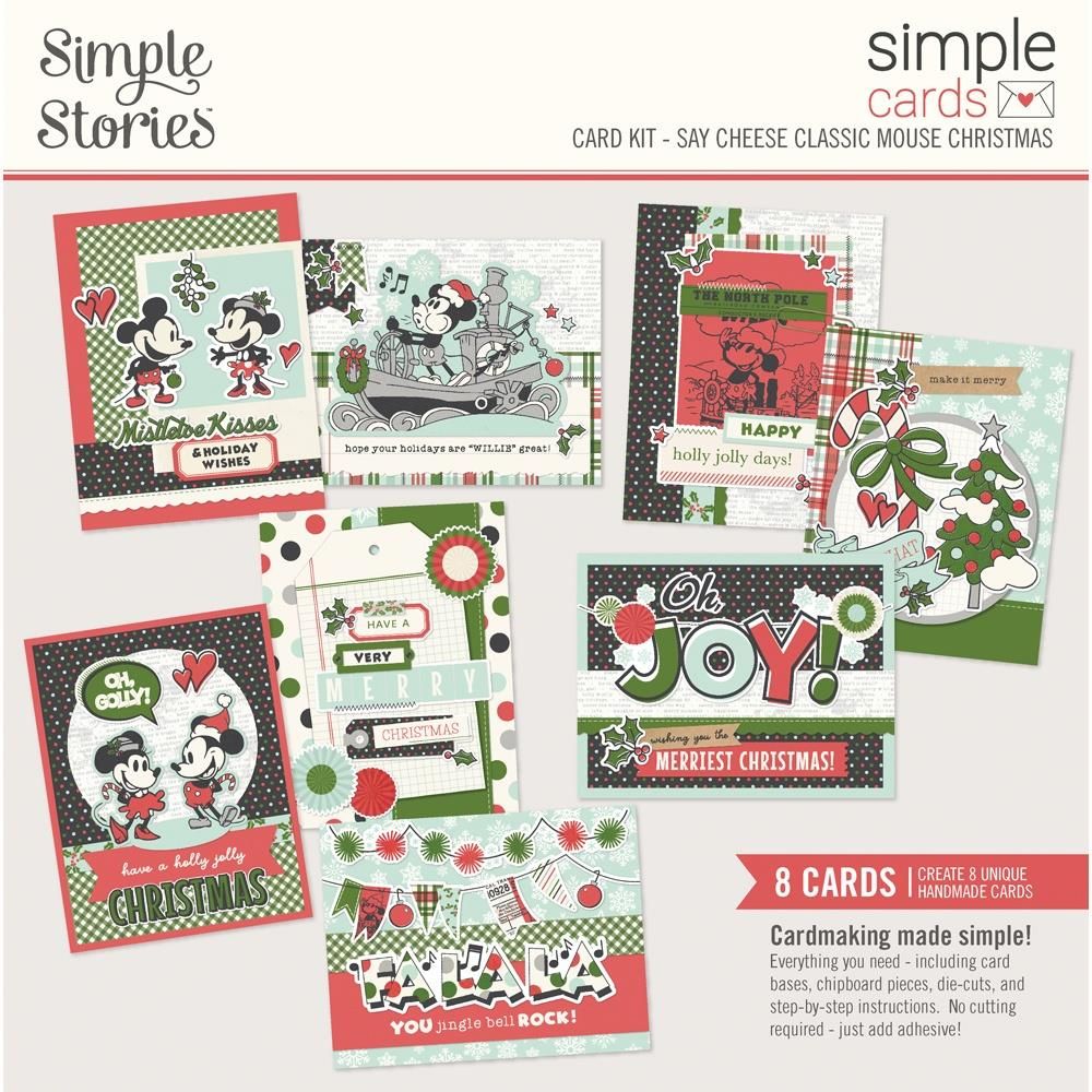 Simple Stories - Say Cheese Classic Mouse Collection - Christmas - Card Kit - 25215 - Makes 8 Cards