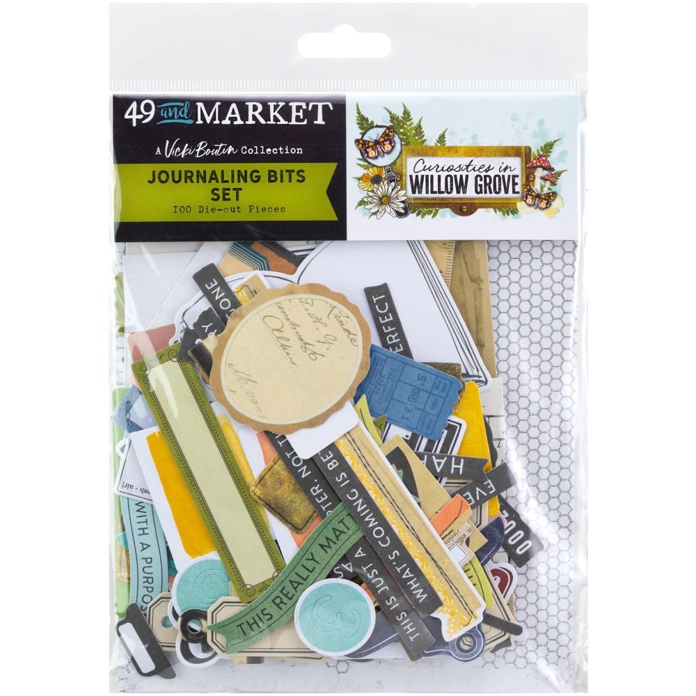 49 &amp; Market - Curiosities In Willow Grove Collection - Die Cuts -  Ephemera Set - Journaling Bits - VBWG33687 - 100 pcs