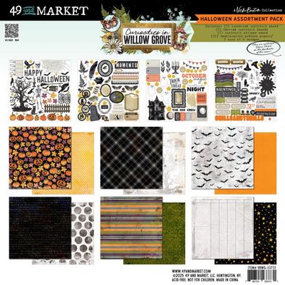 49 &amp; Market - Curiosities In Willow Grove Collection - Halloween  - 12 x 12 Paper Pack &amp; Stickers - VBWG33731