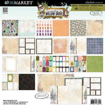 49 &amp; Market - Curiosities In Willow Grove Collection - 12&quot; x 12&quot; Paper Pack - Starters - VBWG33441 - 10 sheets