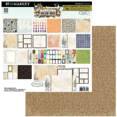 49 &amp; Market - Curiosities In Willow Grove Collection - 12" x 12" Paper Pack - Starters - VBWG33441 - 10 sheets