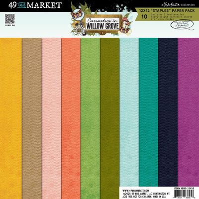 49 &amp; Market - Curiosities In Willow Grove Collection - 12&quot; x 12&quot; Paper Pack - Staples - VBWG33458 - 10 sheets