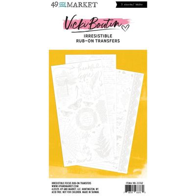 49 &amp; Market &amp; Vicki Boutin - Curiosities In Willow Grove -Irresistible - Rub On Transfers - 6" x 12" - Focus - VMWG33762 - 3 Sheets