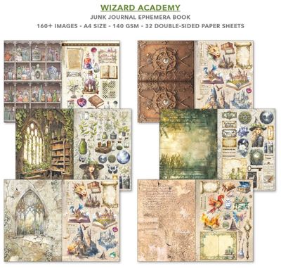 Ciao Bella - Junk Journals - Ephemera Books - Wizard Academy - A4 -  CBB004 - 32 pages