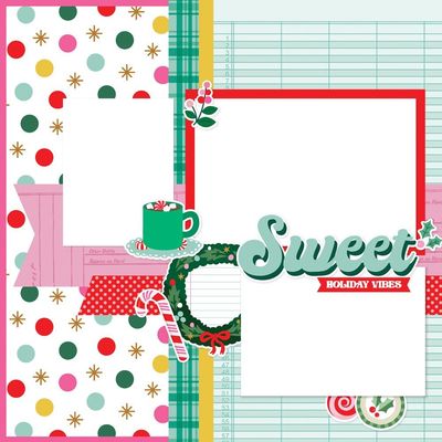 Simple Stories - Hard Candy Christmas Collection - Scrapbook Page Kit - 25627 - makes 4 pages