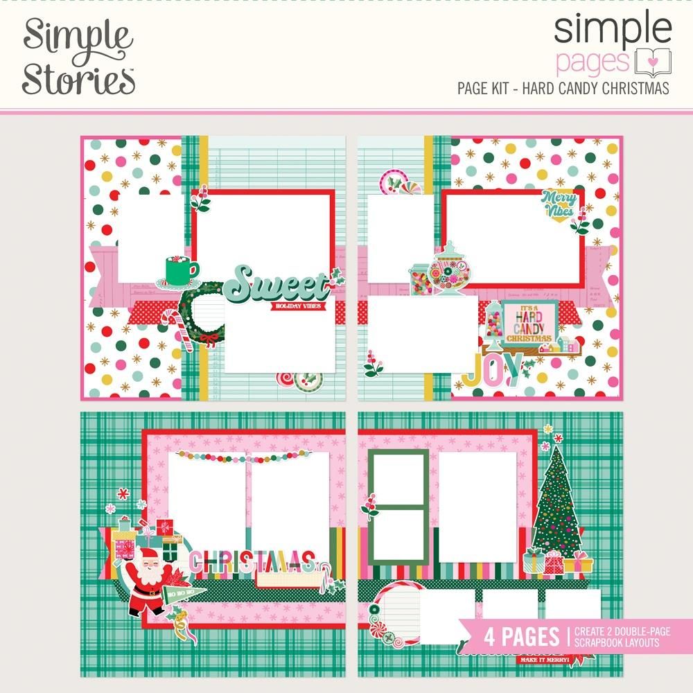 Simple Stories - Hard Candy Christmas Collection - Scrapbook Page Kit - 25627 - makes 4 pages
