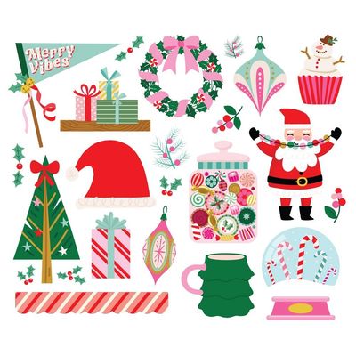Simple Stories -  Hard Candy Christmas Collection - Bits &amp; Pieces - Big Bits - 25621 - 23 Pcs