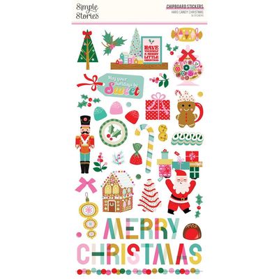 Simple Stories - Hard Candy Christmas Collection - Chipboard Stickers - 6&quot; x 12&quot; - 25617 - 36 Pcs