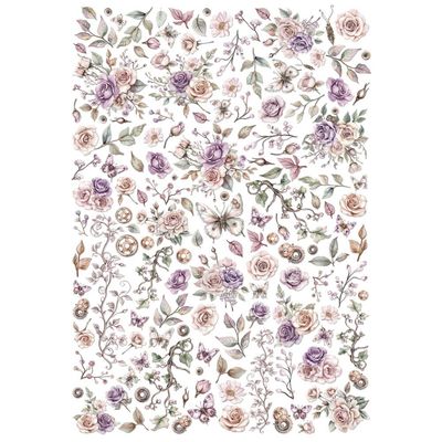 49 &amp; Market - Echoes of Time Collection - Laser Die Cuts - Wildflowers - 6" x 12" - JET33410 - 4 Sheets - 141 pcs