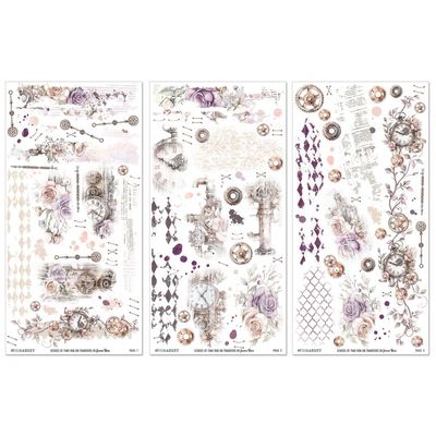 49 &amp; Market - Echoes of Time Collection - Rub Ons - 6" x 12" - JET33380 - 3 Sheets