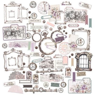 49 &amp; Market - Echoes of Time Collection - Die Cuts - Elements - JET33427 - 83 Pcs