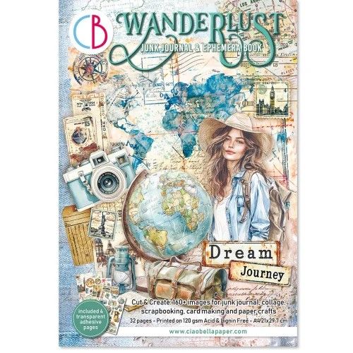 Ciao Bella - Junk Journals - Ephemera Books - Wanderlust - A4 -  CBB006 - 32 pages