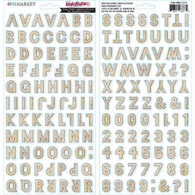 49 &amp; Market - Curiosities in Willow Grove Collection - Cardstock Stickers - Paper Trail Alphabet Stickers - VBWG33779 - 162 pcs