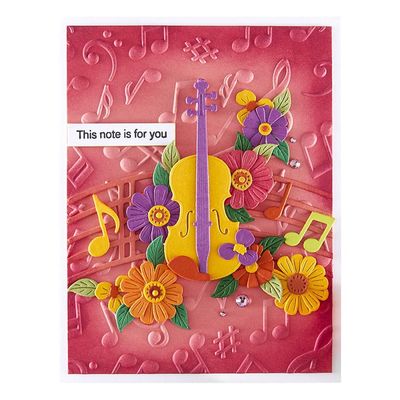 Spellbinders Paper Arts - Bibi&#39;s Musical Notes Collection - 3D Embossing Folder - Musical Notes - E3D-133