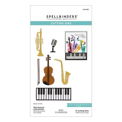 Spellbinders Paper Arts - Bibi&#39;s Musical Notes Collection - Mini Musical Instruments - S4-1445 - 13 pcs