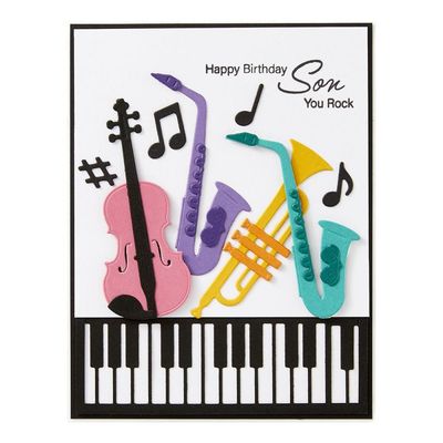 Spellbinders Paper Arts - Bibi&#39;s Musical Notes Collection - Mini Musical Instruments - S4-1445 - 13 pcs