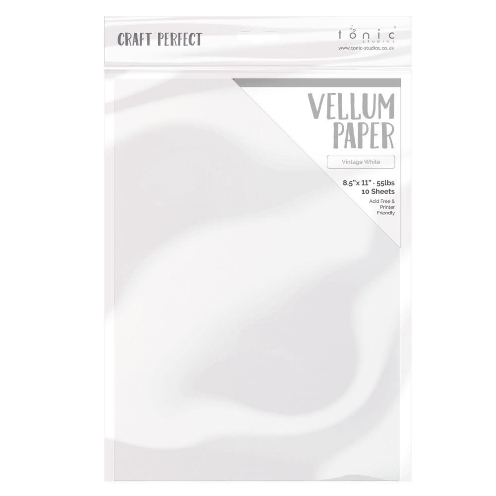 Craft Perfect - By Tonic Studios - Vellum - Vintage White - 8.5&quot; x 11&quot; - Single Sheet Only - 9935E