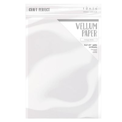 Craft Perfect - By Tonic Studios - Vellum - Vintage White - 8.5&quot; x 11&quot; - Single Sheet Only - 9935E