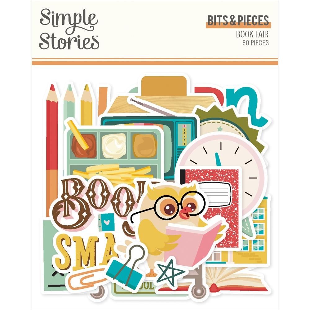 Simple Stories - Book Fair Collection - Bits &amp; Pieces - Die Cuts - 24618 - 60 pcs