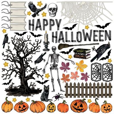 49 &amp; Market - Curiosities In Willow Grove Collection - 12" x 12" Halloween Paper Pack-  VBWG33731 - 16 Sheets