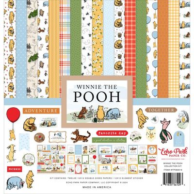 Echo Park Paper Co - Winnie The Pooh Collection - 12 x 12 Paper Pack - 363016 - 12 Sheets plus sticker sheet