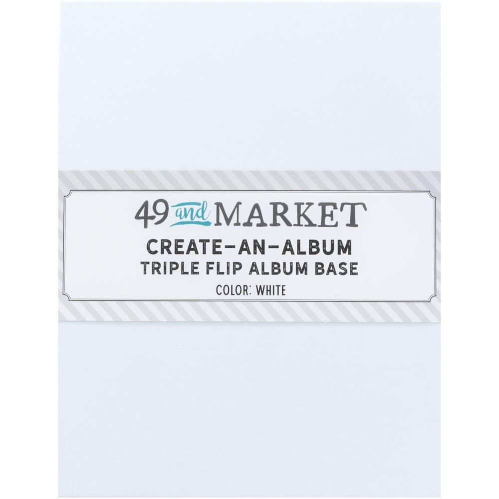 49 &amp; Market - Create An Album - Album Base - Triple Flip - White - 8.5&quot; x 6.5&quot; - CAA32857
