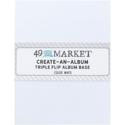 49 &amp; Market - Create An Album - Album Base - Triple Flip - White - 8.5&quot; x 6.5&quot; - CAA32857