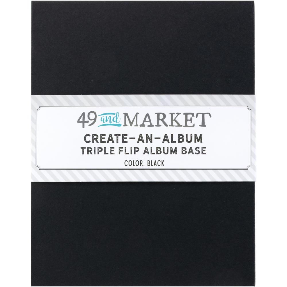 49 &amp; Market - Create An Album - Album Base - Triple Flip - Black - 8.5&quot; x 6.5&quot; - CAA32864