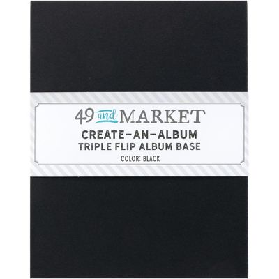 49 &amp; Market - Create An Album - Album Base - Triple Flip - Black - 8.5&quot; x 6.5&quot; - CAA32864