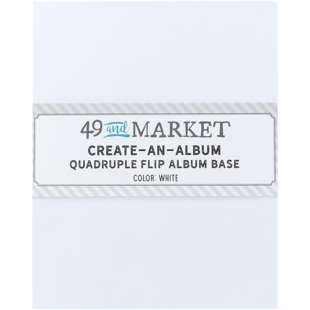 49 &amp; Market - Create An Album - Album Base - Quadruple Flip - White - 8.5&quot; x 7&quot; - CAA328871