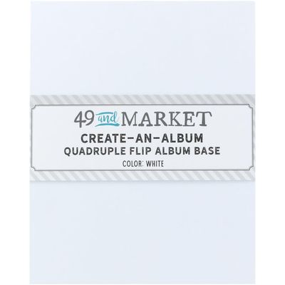 49 &amp; Market - Create An Album - Album Base - Quadruple Flip - White - 8.5&quot; x 7&quot; - CAA328871