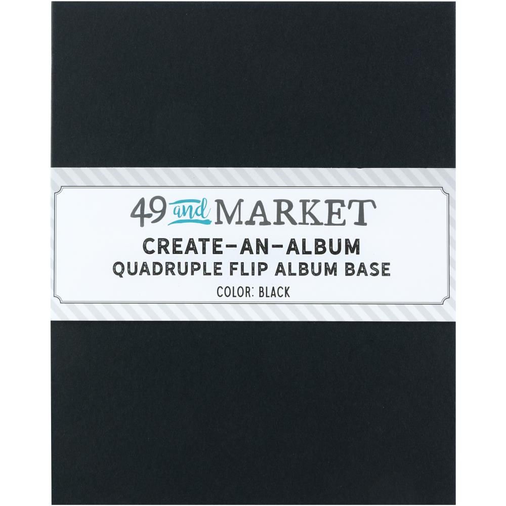 49 &amp; Market - Create An Album - Album Base - Quadruple Flip - Black - 8.5&quot; x 7&quot; - CAA328888