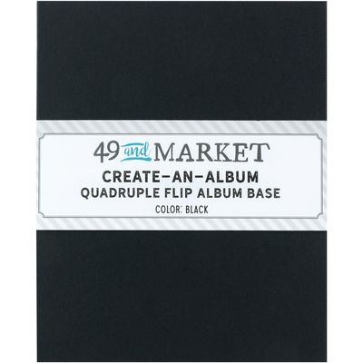 49 &amp; Market - Create An Album - Album Base - Quadruple Flip - Black - 8.5&quot; x 7&quot; - CAA328888